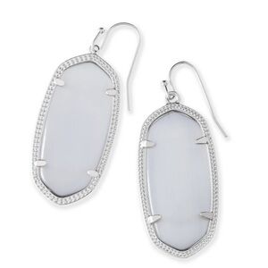 Kendra Scott Elle Drop Earrings Rhodium Slate Cats Eye